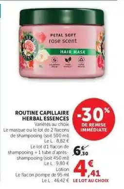 Hyper U ROUTINE CAPILLAIRE HERBAL ESSENCES offre