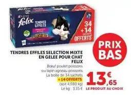 Hyper U Tendres Effiles Selection Mixte en Gelee pour Chat Felix offre