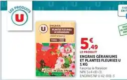 Super U ENGRAIS GÉRANIUMS ET PLANTES FLEURIES U 1 KG offre
