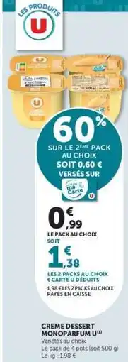 Hyper U CREME DESSERT MONOPARFUM U offre