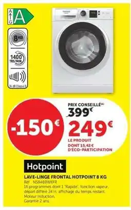 Hyper U Lave-linge frontal Hotpoint 8 kg offre