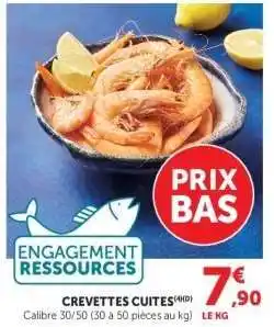 Super U CREVETTES CUITES offre