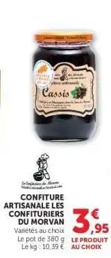 Hyper U CONFITURE ARTISANALE LES CONFITURIERS DU MORVAN offre