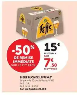 Super U Biere Blonde Leffe 6.6° offre