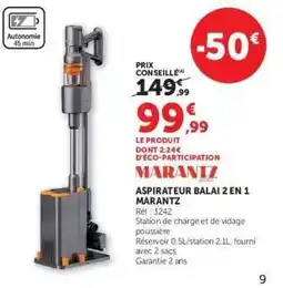 Hyper U ASPIRATEUR BALAI 2 EN 1 MARANTZ offre