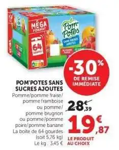 Hyper U Pom'Potes sans sucres ajoutés offre