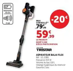 Hyper U Tristar Aspirateur Balai Flex offre