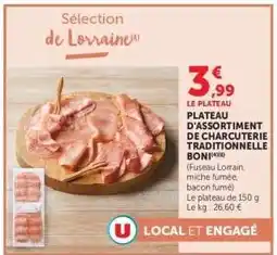 Hyper U Plateau d'assortiment de charcuterie traditionnelle Boni offre