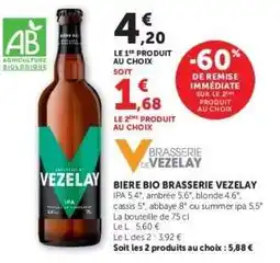Hyper U BIERE BIO BRASSERIE VEZELAY offre
