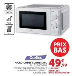 Hyper U MICRO-ONDES CURTISS 20 L offre