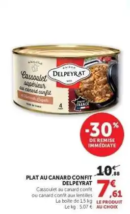 Super U PLAT AU CANARD CONFIT DELPEYRAT offre