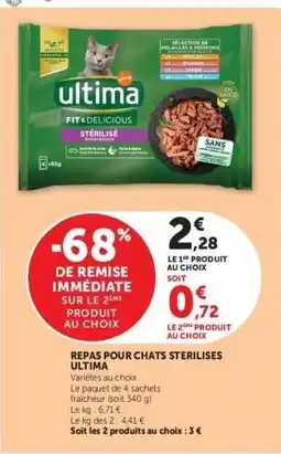 Hyper U Repas pour chats stérilisés Ultima offre