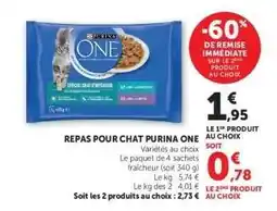 Super U Repas pour chat Purina One offre