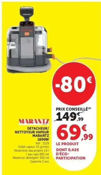 MARANTZ Détacheur/Nettoyeur Vapeur 1600W