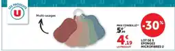 Super U LOT DE 5 EPONGES MICROFIBRES U offre