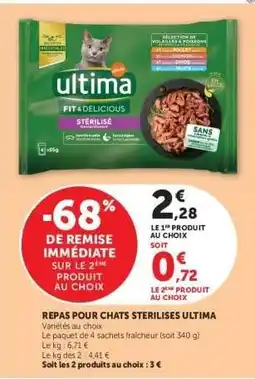 Super U Repas pour chats stérilisés Ultima offre