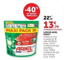 Super U Lessive Ariel Pods offre