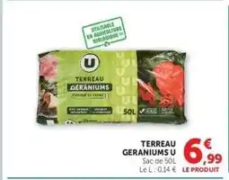 Hyper U TERREAU GÉRANIUMS U offre