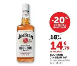 Hyper U Bourbon Jim Beam 40° offre
