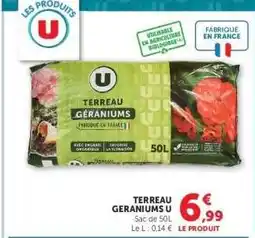 Super U TERREAU GÉRANIUMS U offre