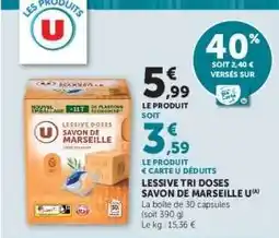 Super U LESSIVE TRI DOSES SAVON DE MARSEILLE U offre