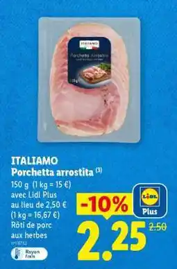 Lidl ITALIANO Porchetta arrostita offre