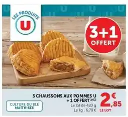 Hyper U 3 Chaussons aux Pommes U +1 Offert offre