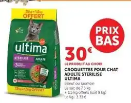 Super U Croquettes Pour Chat Adulte Stérilisé Ultima offre