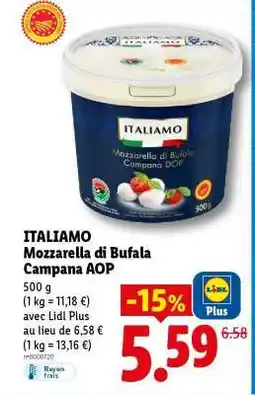 Lidl ITALIAMO Mozzarella di Bufala Campana AOP offre