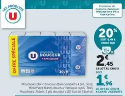 Super U Mouchoirs Douceur 4 Epaisseurs offre