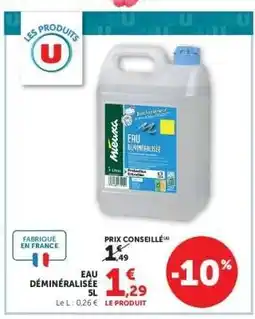 Super U Eau déminéralisée 5L offre