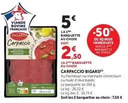 Super U Carpaccio Bigard offre