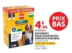 Super U BATONNETS POUR CHIEN MOYEN DENTASTIX PEDIGREE offre