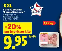 Lidl L'ETAL DU BOUCHER 10 paupiettes de porc offre
