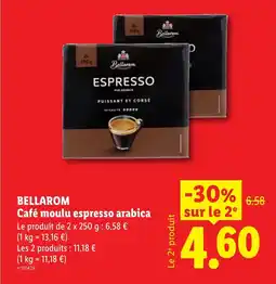 Lidl BELLAROM Café moulu espresso arabica offre