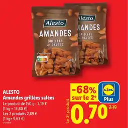 Lidl ALESTO Amandes grillées salées offre