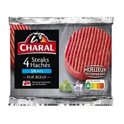 Carrefour Market 4 steaks hachés pur bœuf 5% m.g. charal offre