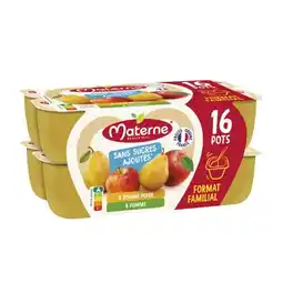 Carrefour Market Materne desserts fruitiers sans sucres ajoutés format familial offre