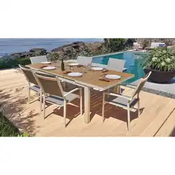 Carrefour Hyba table extensible + fauteuil portofino offre