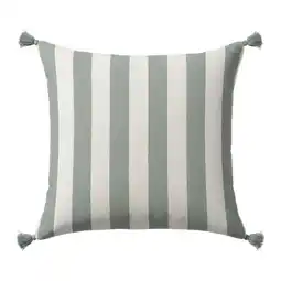 Carrefour Tex home coussin rayé imprimé à pompon offre