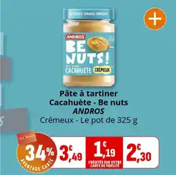 Coccinelle Express Pâte à tartiner cacahuète be nuts andros offre