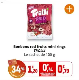 Coccinelle Express Bonbons red fruits mini rings trolli offre