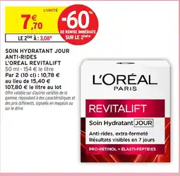 Intermarché Hyper L'Oreal Revitalift Soin hydratant jour anti-rides offre