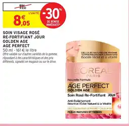 Intermarché Hyper Age Perfect Soin visage rosé re-fortifiant jour golden age offre