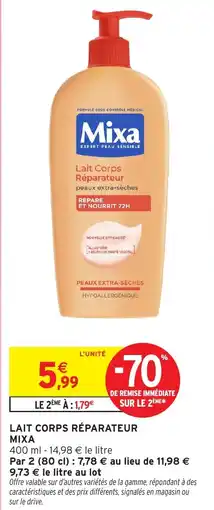 Intermarché Hyper Mixa Lait corps réparateur offre