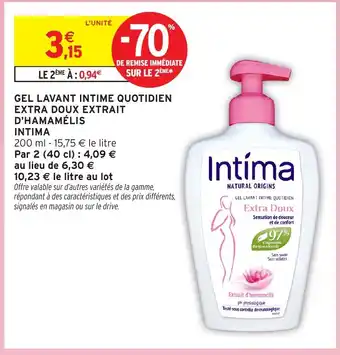 Intima Gel lavant intime quotidien extra doux extrait d'hamamélis