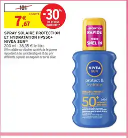 Intermarché Hyper Nivea Sun Spray solaire protection et hydratation fps50+ offre
