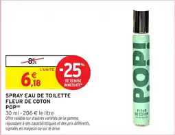 Intermarché Hyper Pop Spray eau de toilette fleur de coton offre