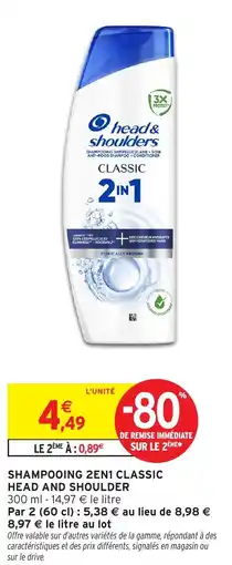 Intermarché Hyper Head And Shoulder Shampooing 2en1 classic offre