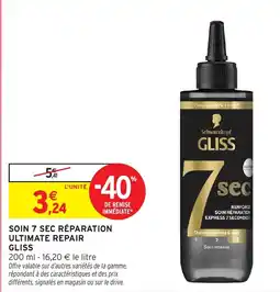 Intermarché Hyper Gliss Soin 7 sec réparation ultimate repair offre